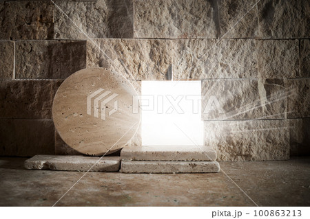 Light From Within The Tomb Of Jesus. Jesus Christ resurrection. Christian Easter concept. Light From Within The Tomb Of Jesus. Jesus Christ resurrection. Christian Easter concept. 100863213