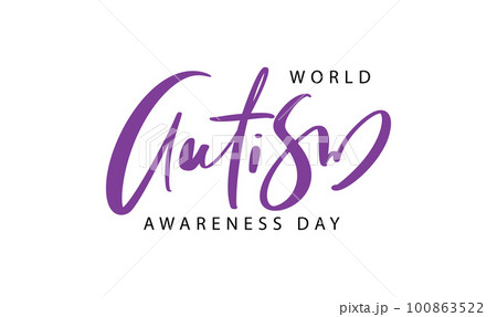World Autism awareness day vector calligraphic logo text hand draw calligraphy lettering. For banner, poster flyer, greeting card for social media World Autism awareness day vector calligraphic logo text hand draw calligraphy lettering. For banner, poster flyer, greeting card for social media 100863522