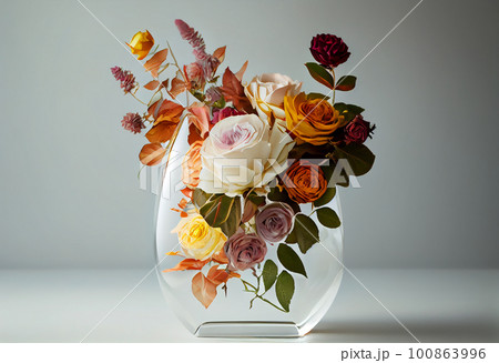 花瓶に入った花束　人工知能AIイラスト「AI生成画像」Generative AI 100863996