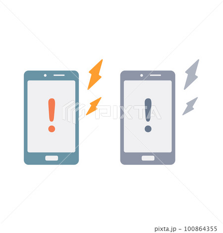 スマホに表示されたアラームのイラスト スマホに表示されたアラームのイラスト 100864355