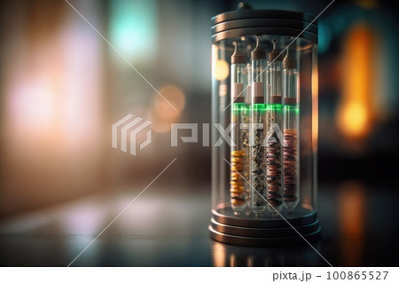 test tubes in a glass cabinet are on a table in the laboratory test tubes in a glass cabinet are on a table in the laboratory 100865527