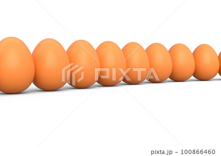 Group farm raw organic brown chicken eggs standing in line or queue Group farm raw organic brown chicken eggs standing in line or queue 100866460