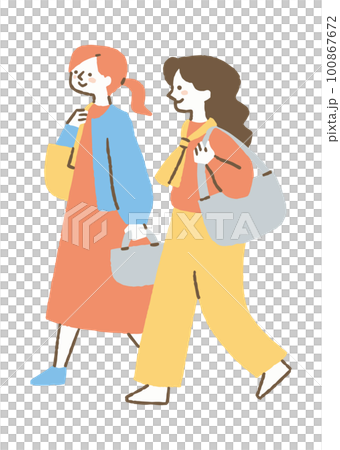 Women going on a trip _ color Women going on a trip _ color 100867672