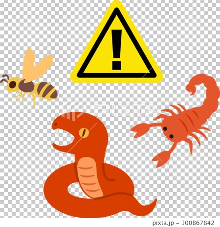 蜜蜂、蛇、蝎子和警告標記 100867842