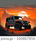 夕焼けジープ 100867856