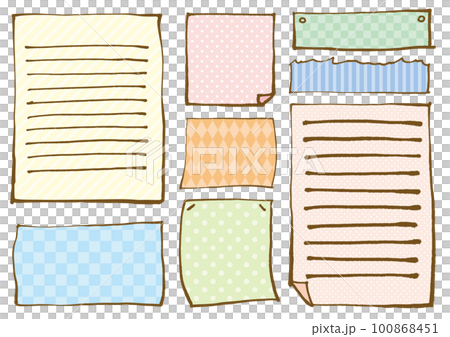 Simple hand drawn paper frame set in pastel colors 100868451