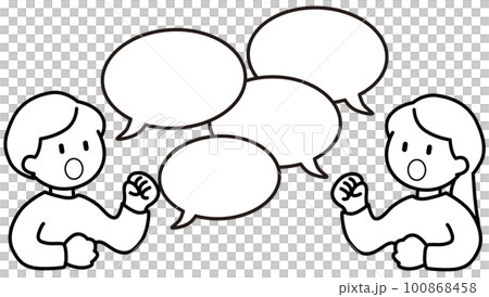 Vector illustration of men and women who speak 100868458