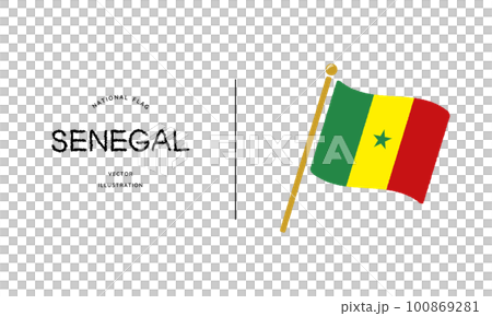 セネガルの国旗アイコン ベクターイラスト	 100869281