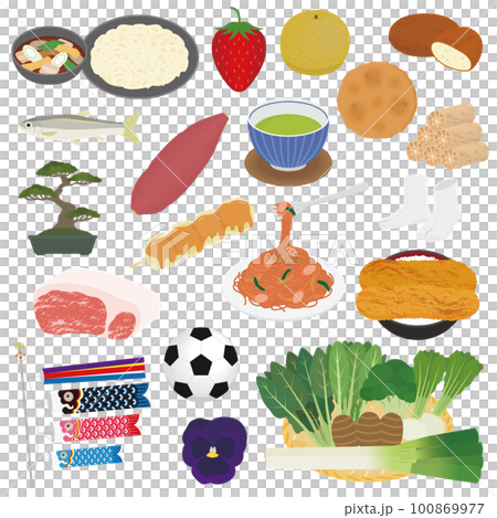 埼玉県の名物のイラストセット 埼玉県の名物のイラストセット 100869977