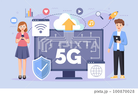 5G wireless network technology background vector. 100870028