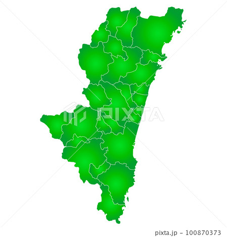宮崎県と市町村地図