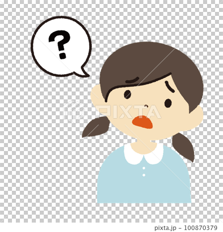 分からなくて首を傾げる子供 分からなくて首を傾げる子供 100870379