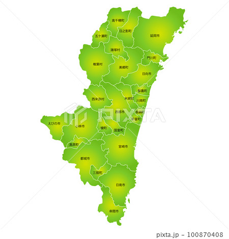 宮崎県と市町村地図 100870408