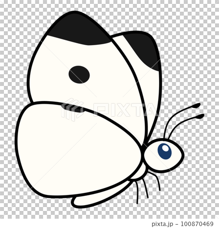 ポップで可愛いモンシロチョウのイラスト 100870469