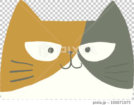 可愛的貓臉插畫 100871875