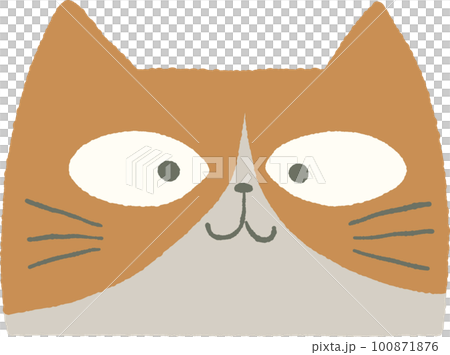 可愛的貓臉插畫 100871876
