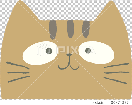 可愛的貓臉插畫 100871877