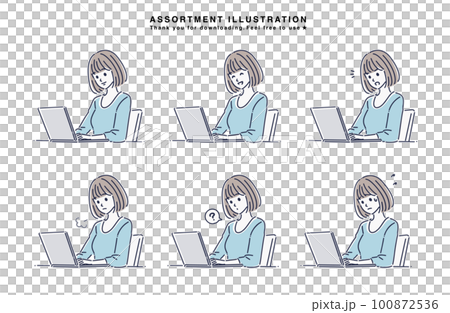 パソコンで作業をする女性 / ノートパソコン,パソコン,仕事,リモートワーク,フリーランス,独立,在 パソコンで作業をする女性 / ノートパソコン,パソコン,仕事,リモートワーク,フリーランス,独立,在 100872536