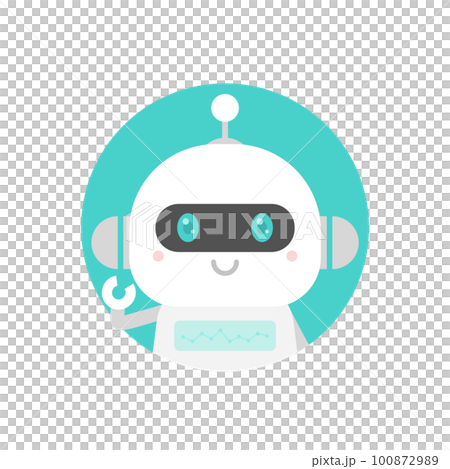 Illustration of cute face AI and chatbot - image of artificial intelligence technology 100872989