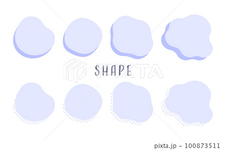 くすみカラーの流体シェイプ8セット 素材 ブルー くすみカラーの流体シェイプ8セット 素材 ブルー 100873511