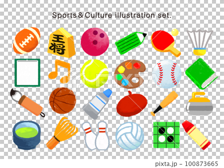 體育和文化圖標說明 100873665