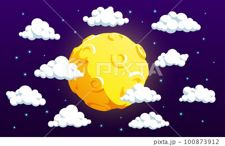 Moon in the night among the clouds 100873912