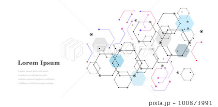幾何学 抽象 六角形 科学 背景 透過 幾何学 抽象 六角形 科学 背景 透過 100873991