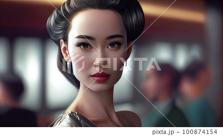 キャバクラ・ラウンジ・クラブ・ガールズバーで働く水商売の女性（Generative AI） 100874154