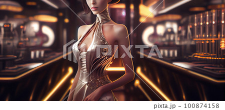 キャバクラ・ラウンジ・クラブ・ガールズバーで働く水商売の女性（Generative AI） 100874158