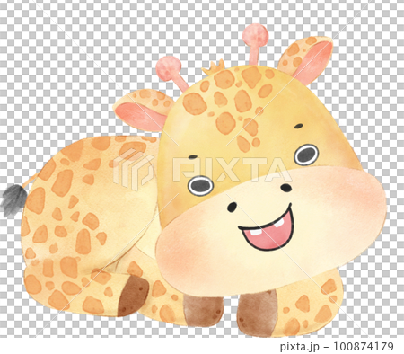 cute watercolour happy baby innocence giraffe wildlife animal cartoon nursery illustration cute watercolour happy baby innocence giraffe wildlife animal cartoon nursery illustration 100874179