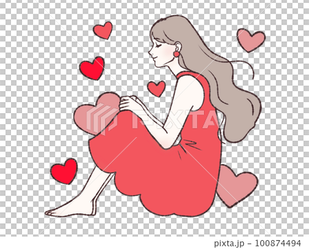 心,浪漫,愛情,LOVE,情人,女人插畫素材 心,浪漫,愛情,LOVE,情人,女人插畫素材 100874494