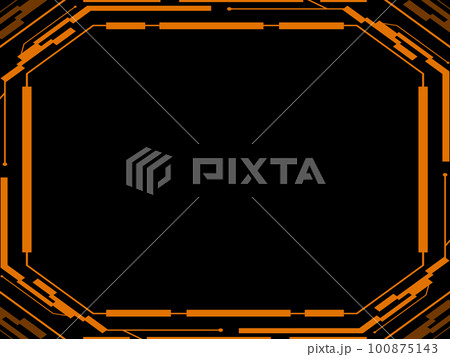 サイバーパンクな背景 横位置 オレンジ サイバーパンクな背景 横位置 オレンジ 100875143