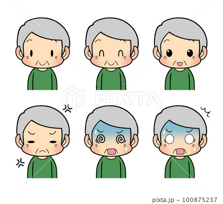 色々な表情のおじいさん01 100875237