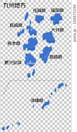 Map Three-dimensional Kyushu Okinawa region vector illustration 100875289