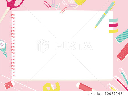 かわいいフレームとスケッチブックとコピースペース かわいいフレームとスケッチブックとコピースペース 100875424