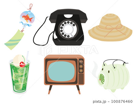 昭和時代のレトロなアイテムのセット 100876460