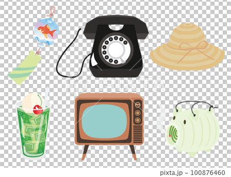 昭和時代のレトロなアイテムのセット 100876460