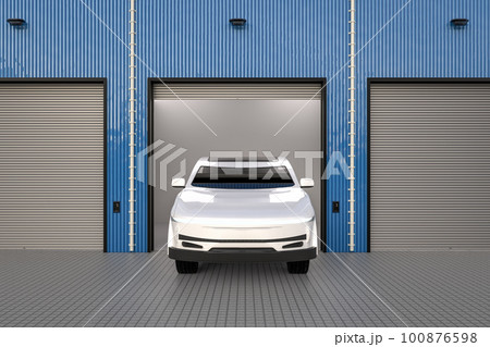 Ev car or electric vehicle in garage 100876598