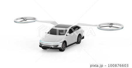 White electric flying car or ev car drone 100876603