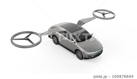 White electric flying car or ev car drone 100876604