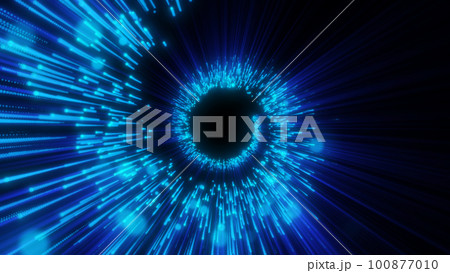 らせん状の青い集中線 100877010