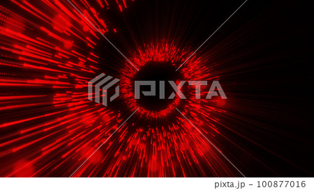 らせん状の赤い集中線 100877016