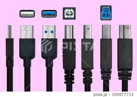 図解切抜 USBケーブル TypeAとTypeB 100877713