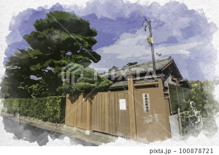 水彩画風　松阪　原田二郎旧宅　三重県松阪市 100878721