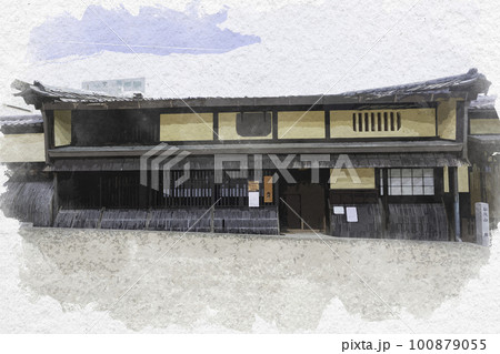 水彩画風 松阪 松阪商人の館 三重県松阪市 水彩画風 松阪 松阪商人の館 三重県松阪市 100879055