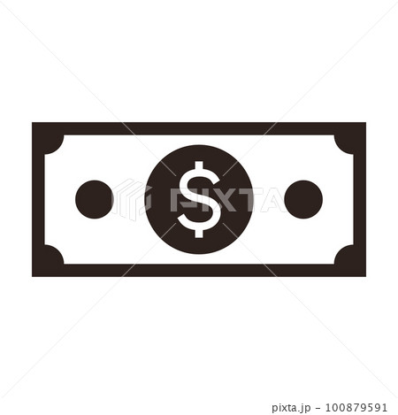 Dollar banknote, dollar money cash icon, money payment, dollar sign 100879591
