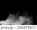 White powder explosion cloud against black background. White dust particles splash. 100879871