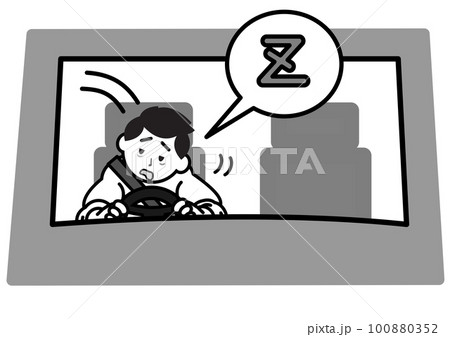 居眠り運転する男性 100880352