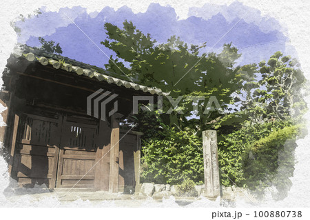 水彩画風 松阪 松阪城跡 本居宣長記念館・鈴屋 三重県松阪市 水彩画風 松阪 松阪城跡 本居宣長記念館・鈴屋 三重県松阪市 100880738