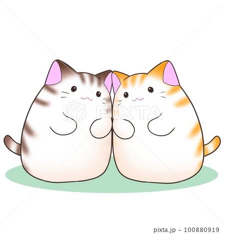 コロッとした猫こげ茶＆オレンジ 100880919